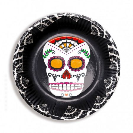 Assiette Jetable Dia de la Muerte par 6