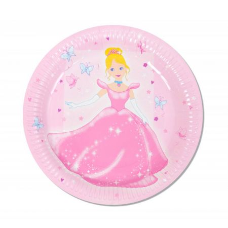 Assiette princesse rose par 6