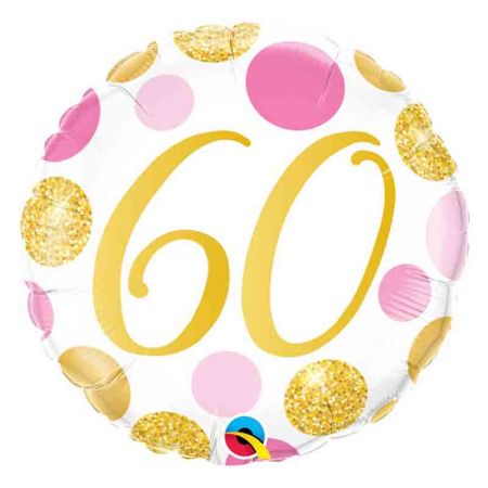 Ballon 60 Pois Rose et or