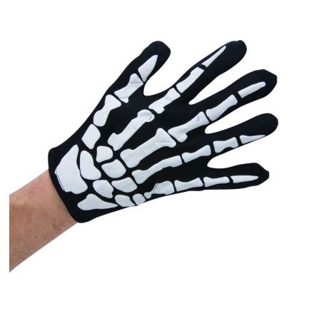 Gants noirs Squelette adulte Halloween