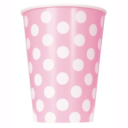 Gobelets Unis Rose Pale à pois