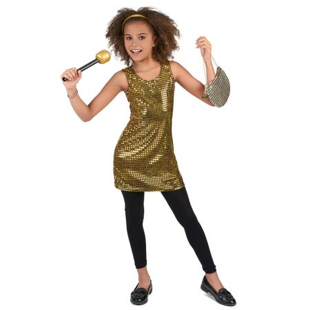 Déguisement robe disco or enfant
