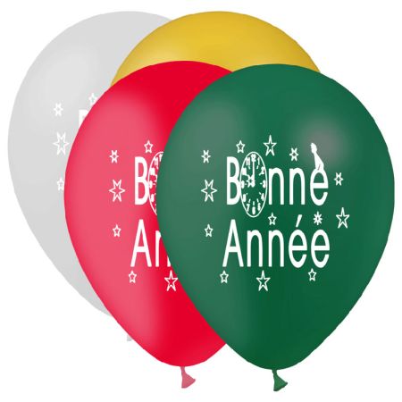 Ballon bonne année 1 face Coloris assortis