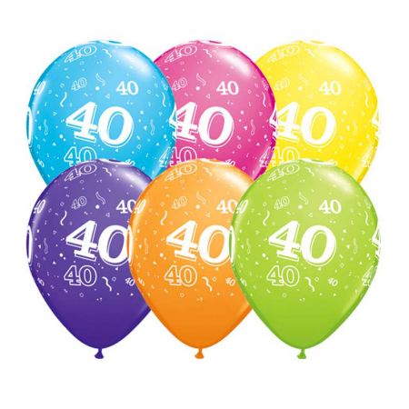 Ballon Qualatex 40 ans assortiment tropical