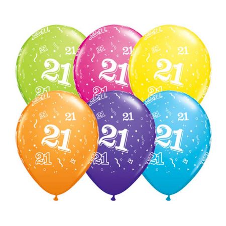 Ballon Qualatex 21 ans assortiment tropical