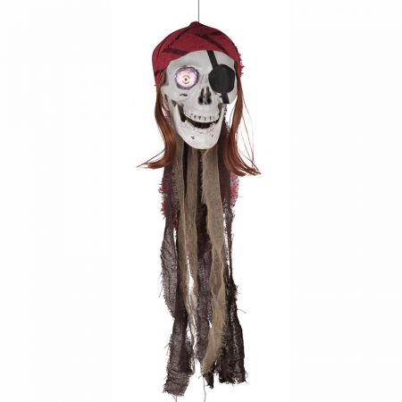Tête squelette pirate à suspendre