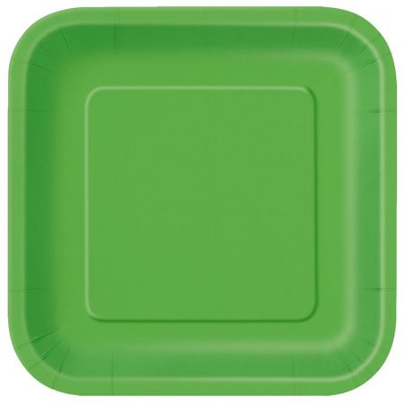 Assiette carrée en carton Vert Citron