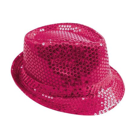 Chapeau Borsalino sequins rose fushia