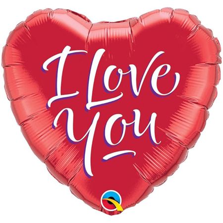 Ballon Coeur Rouge Love Blanc