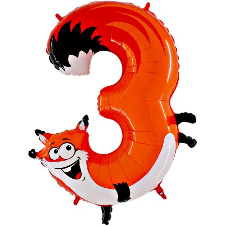 Ballon chiffre 3 Animaloons