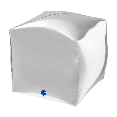 Ballon Cube 4D Argent