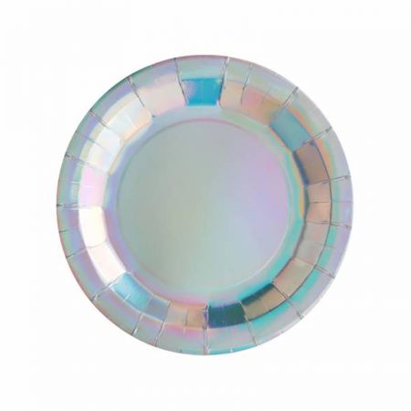 Assiette Jetable en carton ronde Iridescente