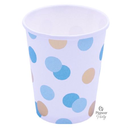 Verre Gold & Blue Dots par 8