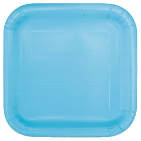 Assiette carrée en carton Bleu Ciel