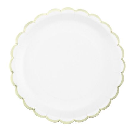 Assiette en Carton Ronde Festonnée Blanche