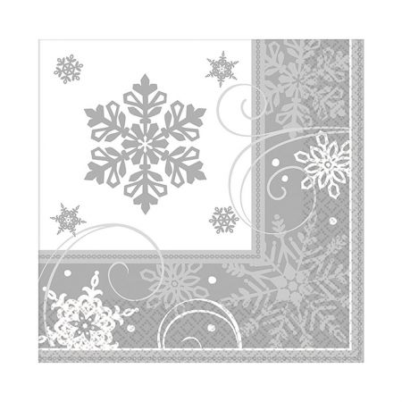 Serviette jetable Flocon Argent