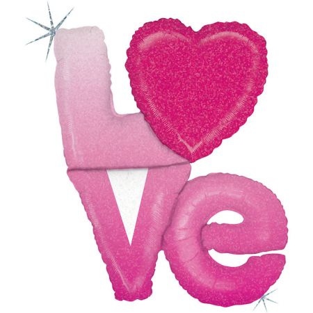 Ballon Love Coeur Rose