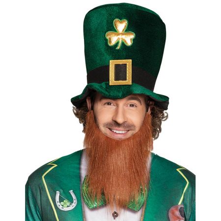 Chapeau Saint Patrick Haut de Forme barbe rousse