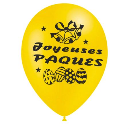 Ballon Joyeuses Pâques 1 face jaune