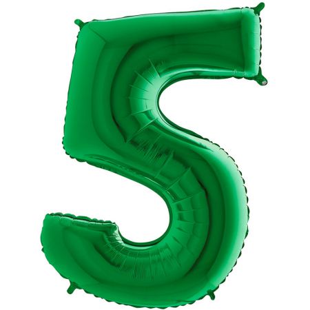 Ballon chiffre 5 Vert