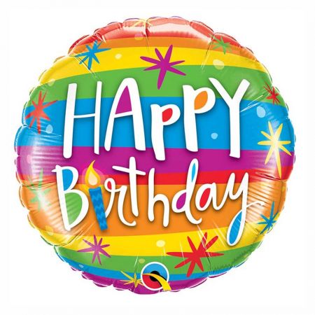 Ballon Happy Birthday Arc en ciel
