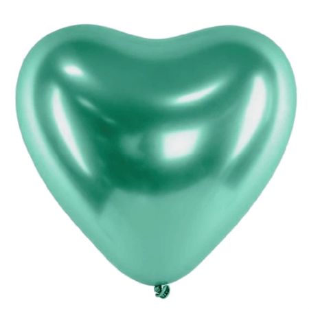 Ballon Coeur Chrome Vert