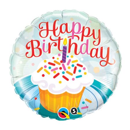 Ballon Happy Birthday Cupcake & Sprinkles