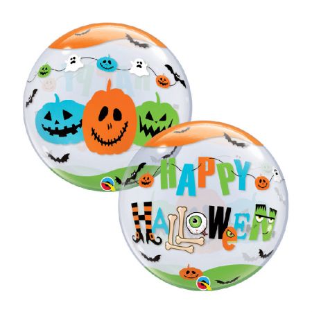Ballon Bubble Halloween citrouilles