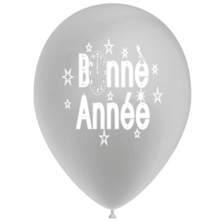 Ballon bonne année 1 face Coloris Argent