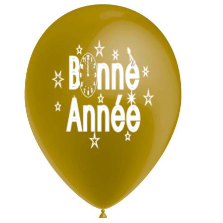 Ballon bonne année 1 face Coloris Or