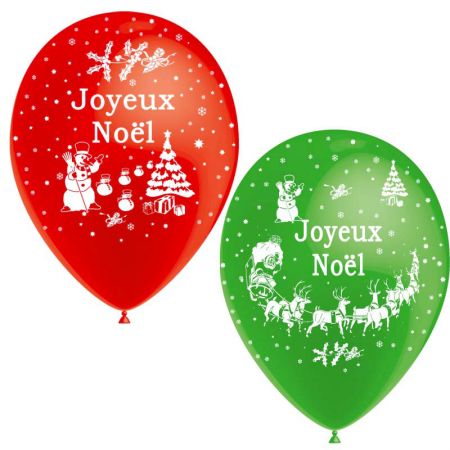 Ballon Joyeux Noël tout autour vert et rouge