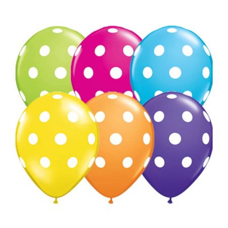 Ballon Polka assortiment gros pois (50pcs)