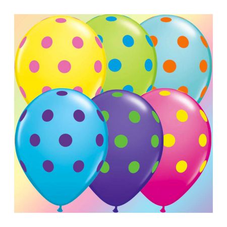 Ballon Polka assortiment gros pois Colourful