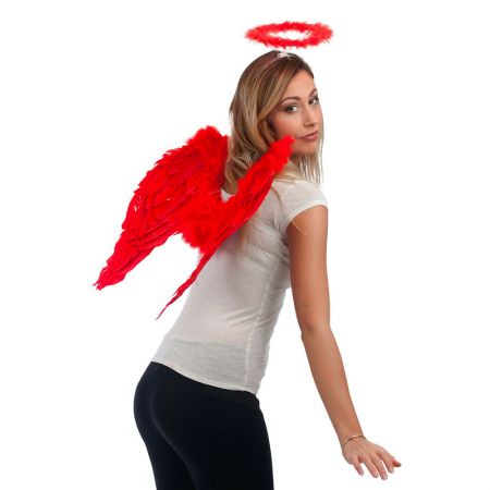 Ailes d'ange plumes 50cm Rouges