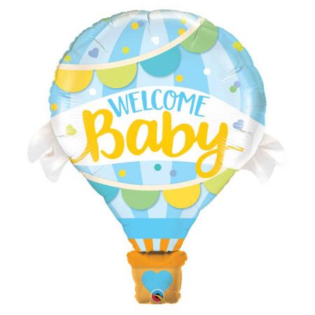 Ballon Montgolfière Baby Bleu ou rose