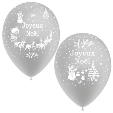 Ballon Joyeux Noël tout autour Argent et Or