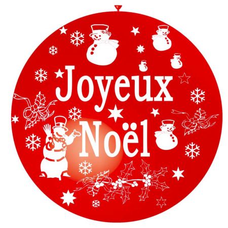Ballon Géant Joyeux Noël Rouge