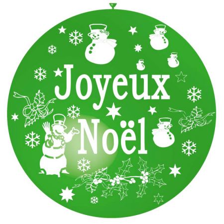Ballon Géant Joyeux Noël Vert