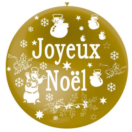 Ballon Géant Joyeux Noël Or