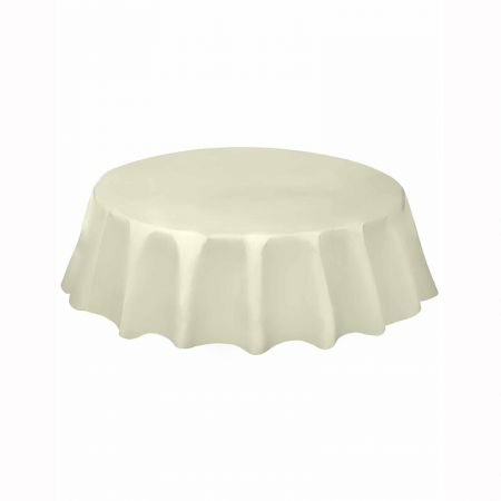 Nappe en plastique ronde ivoire