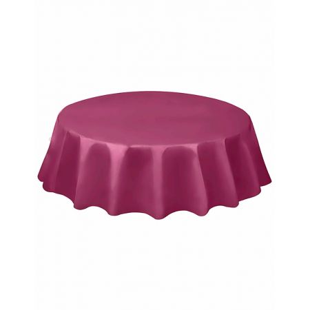 Nappe en plastique ronde bordeaux