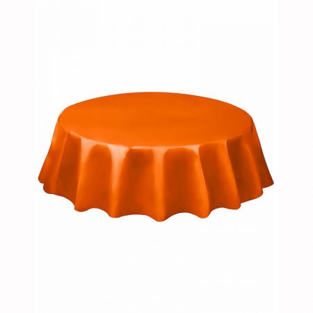 Nappe en plastique ronde orange