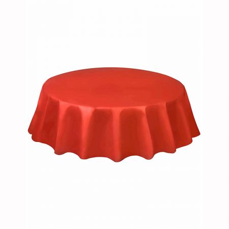 Nappe en plastique ronde rouge