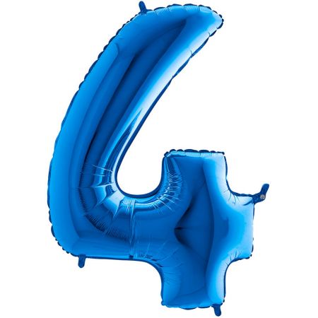 Ballon chiffre 4 Bleu