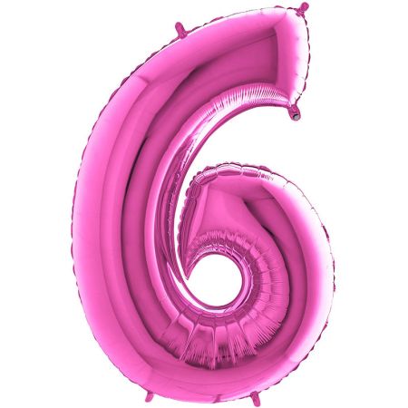 Ballon chiffre 6 Fushia