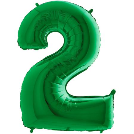 Ballon chiffre 2 Vert