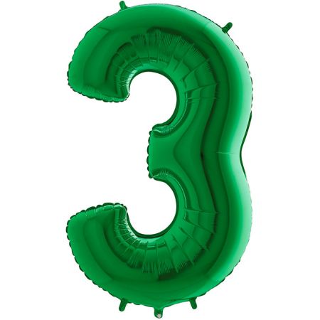 Ballon chiffre 3 Vert