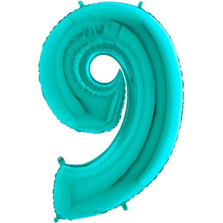 Ballon chiffre 9 Turquoise
