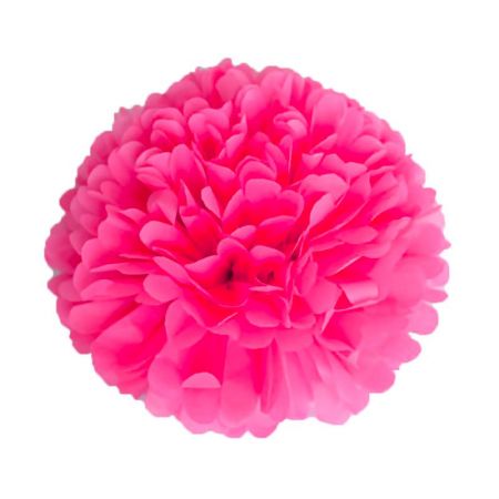 Pompom en papier de soie Fushia