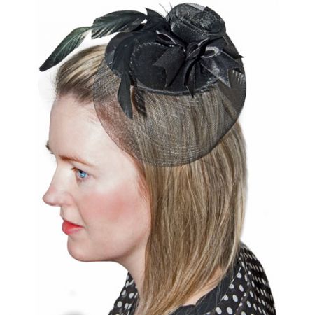 mini chapeau "bibi" noir avec barrette